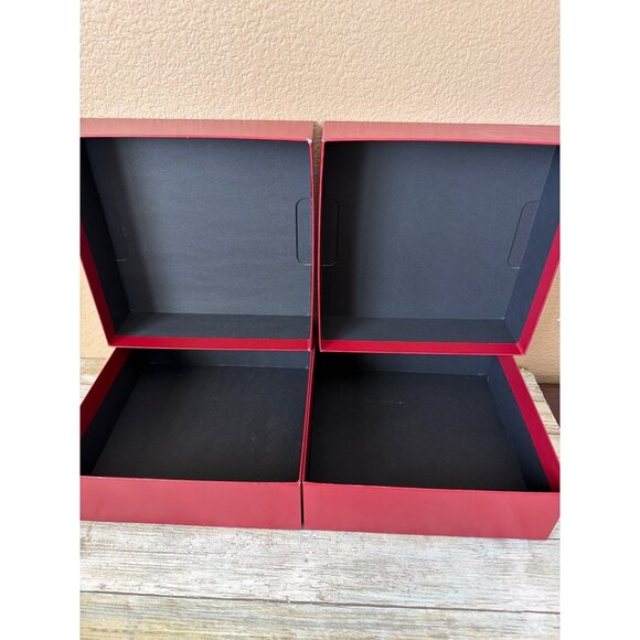 Set of 3 Cartier Red Presentation Jewelry Boxes Gold Logo - Empty - Picture 2 of 16